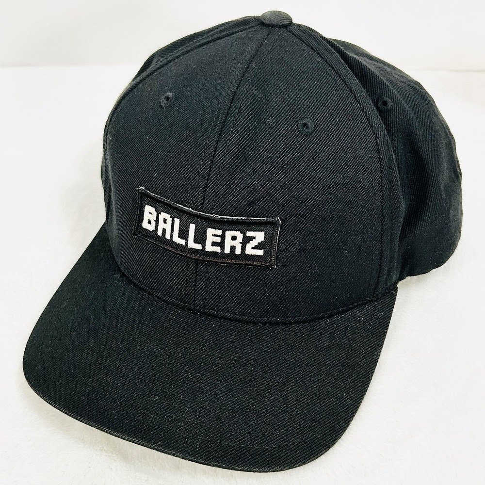 Ballerz Wordmark Logo Basketball Hat Cap Adjustable Snapback Black Sports